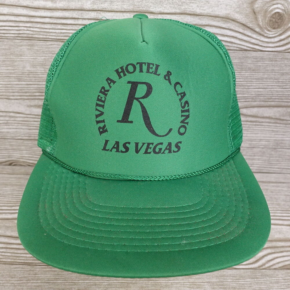 VINTAGE RIVIERA HOTEL & CASINO GREEN‎ SNAPBACK FOAM TRUCKER HAT CAP